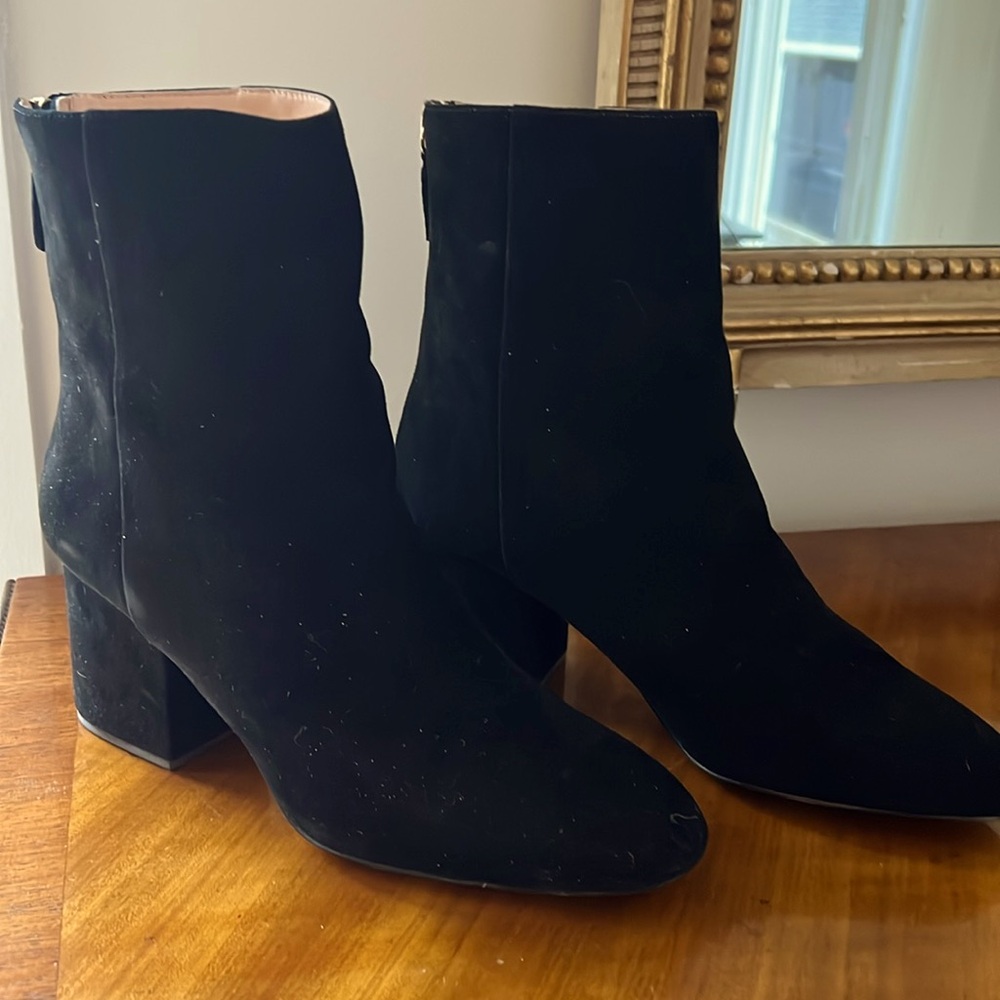 J Crew suede ankle booties.